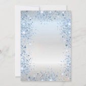 Chic Blauwe Glitter Stof Confetti Save The Date (Achterkant)