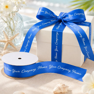 Chic Blauwe Marketing Branding Merknaam Satijnen Lint