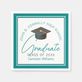 Chic Blauwgroen afstudeerfeest gepersonaliseerd Af Servet