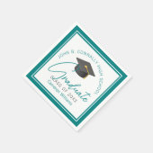 Chic Blauwgroen afstudeerfeest gepersonaliseerd Af Servet (Hoek)