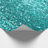Chic Blauwgroen Aqua Glitter Sparkle Luxury Cadeaupapier (Hoek)