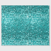 Chic Blauwgroen Aqua Glitter Sparkle Luxury Cadeaupapier (Vlak)