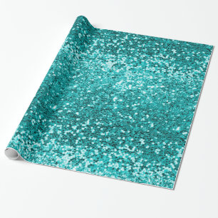 Chic Blauwgroen Aqua Glitter Sparkle Luxury Cadeaupapier