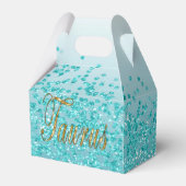 Chic Blauwgroen Blue Glitter Gold Taurus Zodiac Ve Bedankdoosjes (Achterkant)