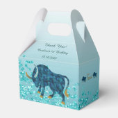 Chic Blauwgroen Blue Glitter Gold Taurus Zodiac Ve Bedankdoosjes (Voorkant Zijde)