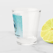 Chic Blauwgroen Blue Glitter & Taurus Zodiac Verja Shot Glas (Rechts)