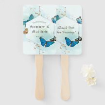 Chic Blauwgroen Blue Painted Butterfly Weduwschap 