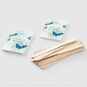 Chic Blauwgroen Blue Painted Butterfly Weduwschap  Handwaaier (Niet-gemonteerd)