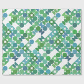 Chic Blauwgroen Blue Shamrock Green Circles Art Pa Cadeaupapier (Vlak)