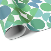 Chic Blauwgroen Blue Shamrock Green Circles Art Pa Cadeaupapier (Rol Hoek)