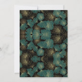 Chic Blauwgroen Botanical Birthday Invitation Kaart (Achterkant)