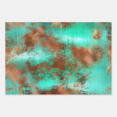Chic Blauwgroen Copper Boho Inpakpapier Vel (Voorkant)