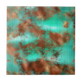 Chic Blauwgroen Copper Boho Tegeltje (Voorkant)