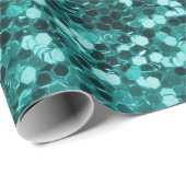 Chic Blauwgroen Faux Glitter Cadeaupapier (Rol Hoek)