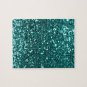 Chic Blauwgroen Faux Glitter Legpuzzel (Horizontaal)