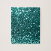 Chic Blauwgroen Faux Glitter Legpuzzel (Verticaal)