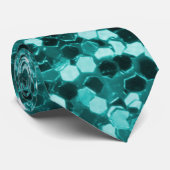 Chic Blauwgroen Faux Glitter Stropdas (Opgerold)