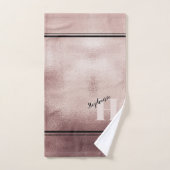 Chic Blauwgroen geborsteld metaal Monogrammed Eleg Bad Handdoek (Handdoek)