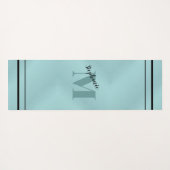 Chic Blauwgroen geborsteld metaal monogrammed Eleg Yogamat (Achterkant (horizontaal))