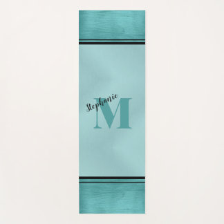 Chic Blauwgroen geborsteld metaal monogrammed Eleg Yogamat