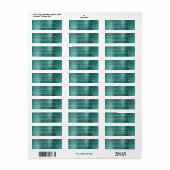 Chic Blauwgroen geborsteld Metaal terugkeeradres Etiket (Full Sheet)