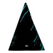 Chic Blauwgroen Glitter Drips Sweet 16 Birthday Feesthoedjes (Rechts)