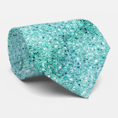 Chic blauwgroen glitter sparkle bruiloft stropdas (Opgerold)