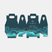 Chic Blauwgroen Gold Agate Bat Mitzvah Party Bedankdoosjes (Uitgevouwen)