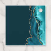 Chic Blauwgroen Gold Agate Bat Mitzvah Party Bedankjes Labels (Achterkant)