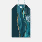 Chic Blauwgroen Gold Bat Mitzvah Gepersonaliseerde Cadeaulabel (Achterkant)