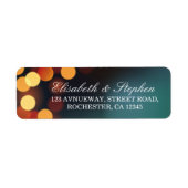 Chic Blauwgroen Gold Bokeh Glitter String Lights W Etiket (Voorkant)