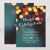 Chic Blauwgroen Gold Bokeh Glitter String Lights W Kaart (Voorkant / Achterkant)