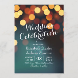Chic Blauwgroen Gold Bokeh Glitter String Lights W Kaart