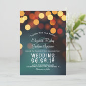 Chic Blauwgroen Gold Bokeh Glitter String Lights W Kaart (Staand voorkant)