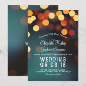 Chic Blauwgroen Gold Bokeh Glitter String Lights W Kaart (Voorkant / Achterkant)