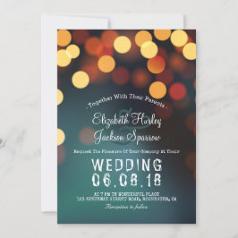 Chic Blauwgroen Gold Bokeh Glitter String Lights W Kaart