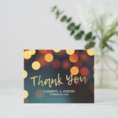 Chic Blauwgroen Gold Bokeh Lights Weddenschap Hart Briefkaart (Staand voorkant)