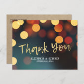 Chic Blauwgroen Gold Bokeh Lights Weddenschap Hart Briefkaart (Voorkant / Achterkant)