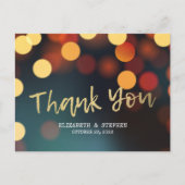 Chic Blauwgroen Gold Bokeh Lights Weddenschap Hart Briefkaart (Voorkant)