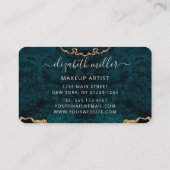 Chic Blauwgroen Gold Glitter Agate Custom Monogram Visitekaartje (Achterkant)