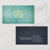 Chic Blauwgroen Gold Lotus YOGA Instructor Loyalty (Voorkant / Achterkant)