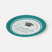 Chic Blauwgroen Graduation Party Afstuderen Papieren Bordje (Gekanteld)