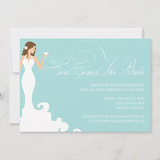 Chic Blauwgroen hier komt de schoeisel van de Brid Kaart (Voorkant)