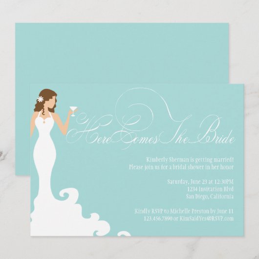 Chic Blauwgroen hier komt de schoeisel van de Brid Kaart (Voorkant / Achterkant)