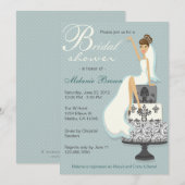 Chic Blauwgroen modern Bride hedendaags Vrijgezell Kaart (Voorkant / Achterkant)