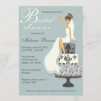Chic Blauwgroen modern Bride hedendaags Vrijgezell Kaart