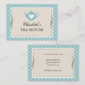 Chic Blauwgroen Teapot Tea Visitekaartje (Voorkant / Achterkant)