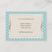 Chic Blauwgroen Teapot Tea Visitekaartje (Achterkant)