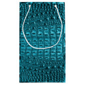 chic blauwgroen turquoise alligator print aqua bla klein cadeauzakje (Achterkant)