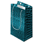 chic blauwgroen turquoise alligator print aqua bla klein cadeauzakje (Voorkant Gekanteld)